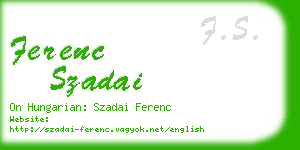 ferenc szadai business card